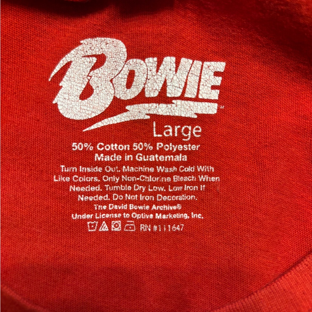 ⚡️BOWIE Red Graphic Sleeveless/Muscle Tank/T-shirt, screen print - Picture 11 of 11